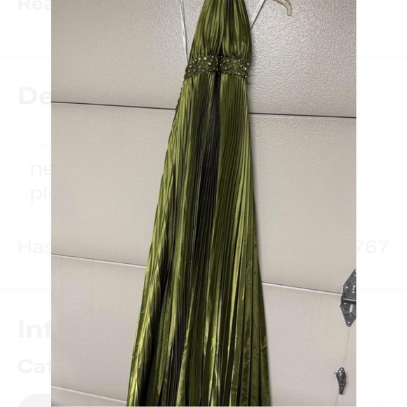 Jovani Green Beaded Halter Dress - Picture 3 of 4